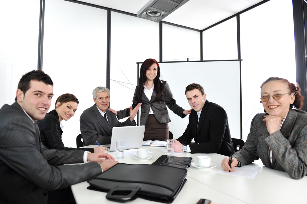 Business woman making the presentation at office